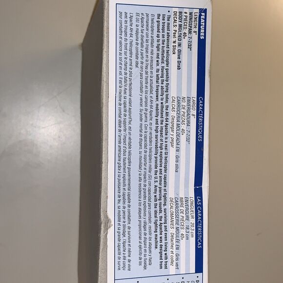 SDG Revell 85-1183 AH-64 Apache Helicopter Chopper 1/72 Model Kit Open Not Built - Picture 14 of 14